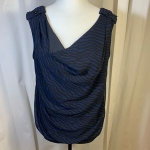 Gap Cowl Neck Navy & Black Striped Top